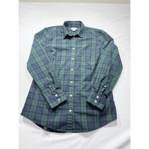 J.Crew Women’s Black Watch Plaid Flannel Shirt - Small